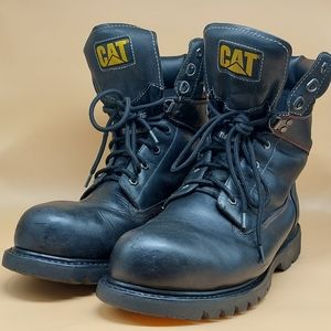 Caterpillar Black Steel Toe Boots Size 13